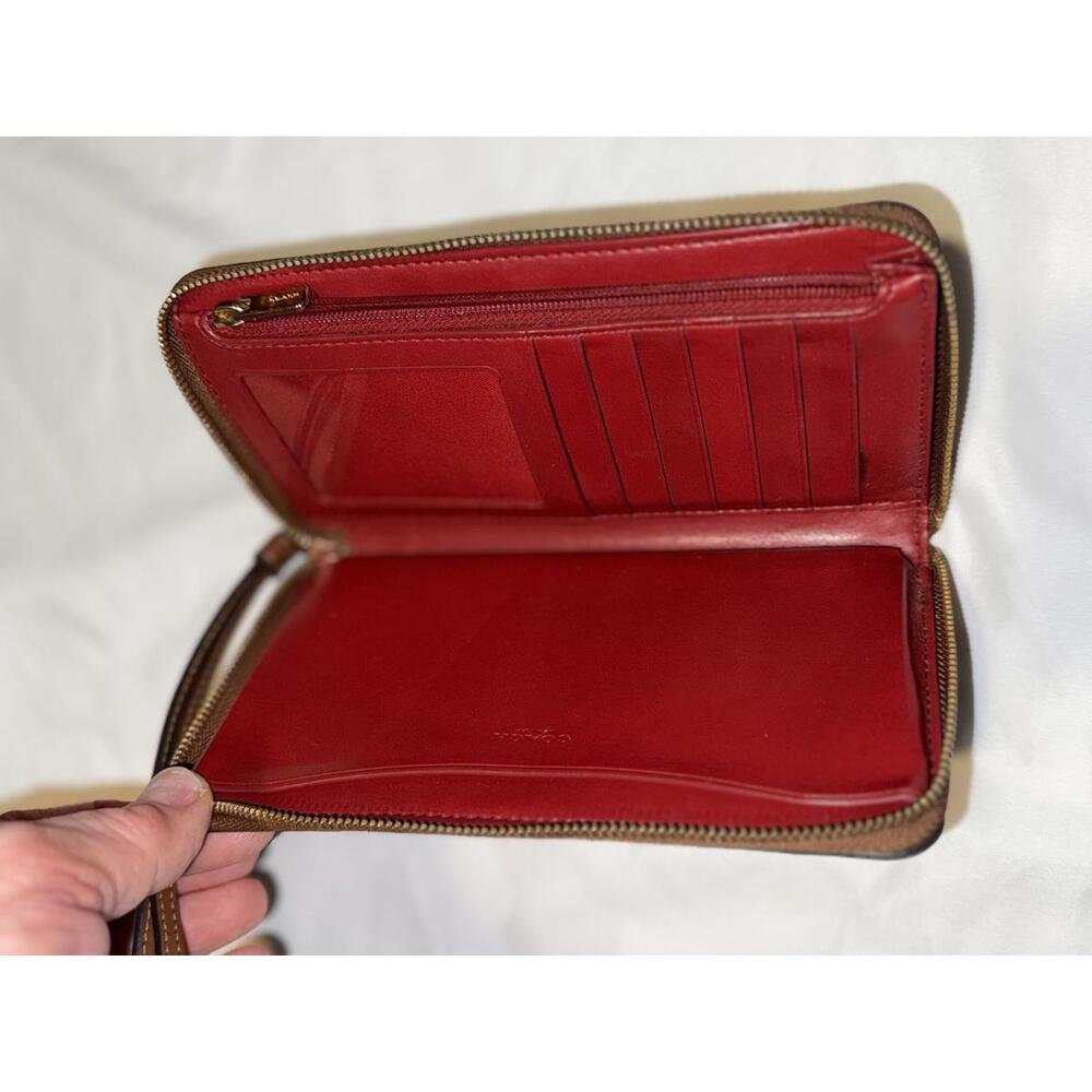 Coach Large Phone Wallet In Rainbow Signature Canvas C1872 - Picture 8 of 9